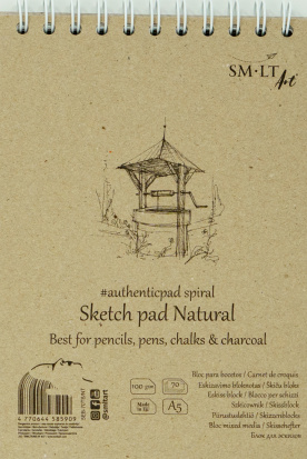 Альбом Smiltainis "Sketch pad" Natural, А5, 70л, 100г/м2